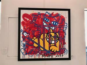 Le container, galerie spécialisée dans le graffiti, street-art et art contemporain à Nice (peinture Mr Chat)