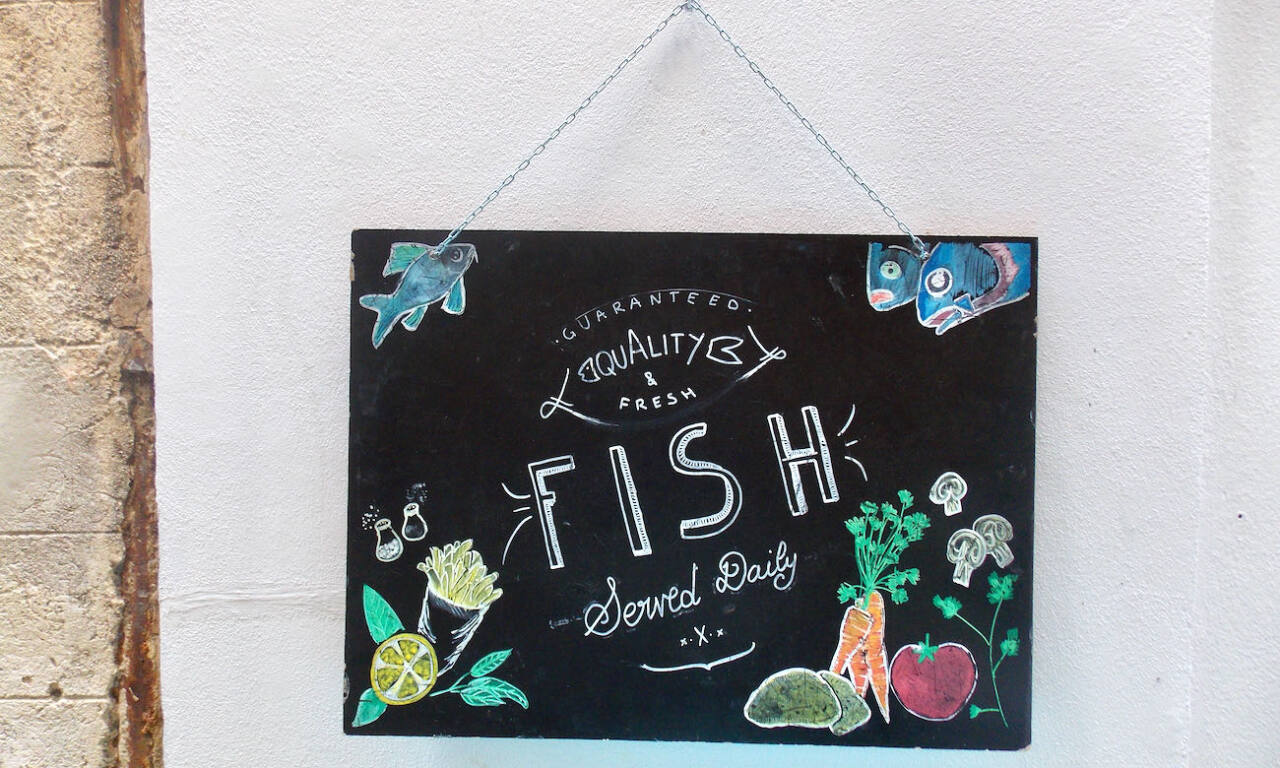 The Fat Mermaid, fish and chips (sign)