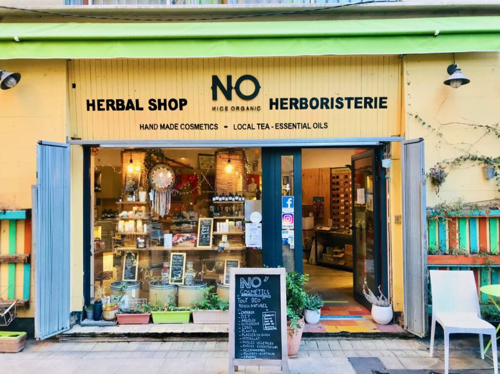 NO - Nice Organic, herbalist, city guide love spots (façade)