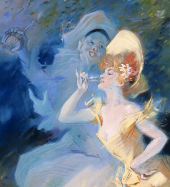 Strass, velours, plumes et célébrités… Le Musée des Beaux-Arts Jules Chéret fait revivre la Belle Époque à travers une exposition où le théâtre, la haute couture et les grands portraits racontent le faste d'une Nice cosmopolite et flamboyante.(Jules Chéret, Un verre de chianti)