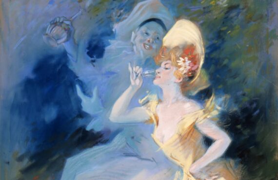 Strass, velours, plumes et célébrités… Le Musée des Beaux-Arts Jules Chéret fait revivre la Belle Époque à travers une exposition où le théâtre, la haute couture et les grands portraits racontent le faste d'une Nice cosmopolite et flamboyante.(Jules Chéret, Un verre de chianti)